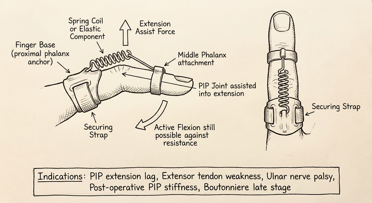 Finger Extension Assist Orthosis - Drawable Diagram