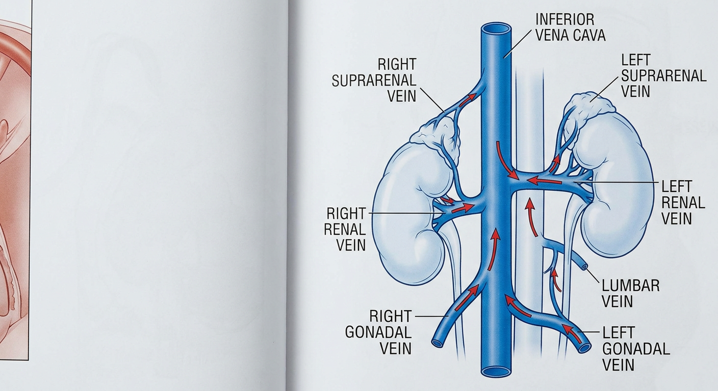Tributaries of the Left vs Right Renal Vein