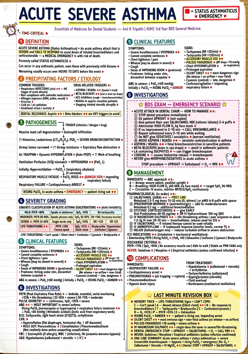 Acute Severe Asthma Revision Notes