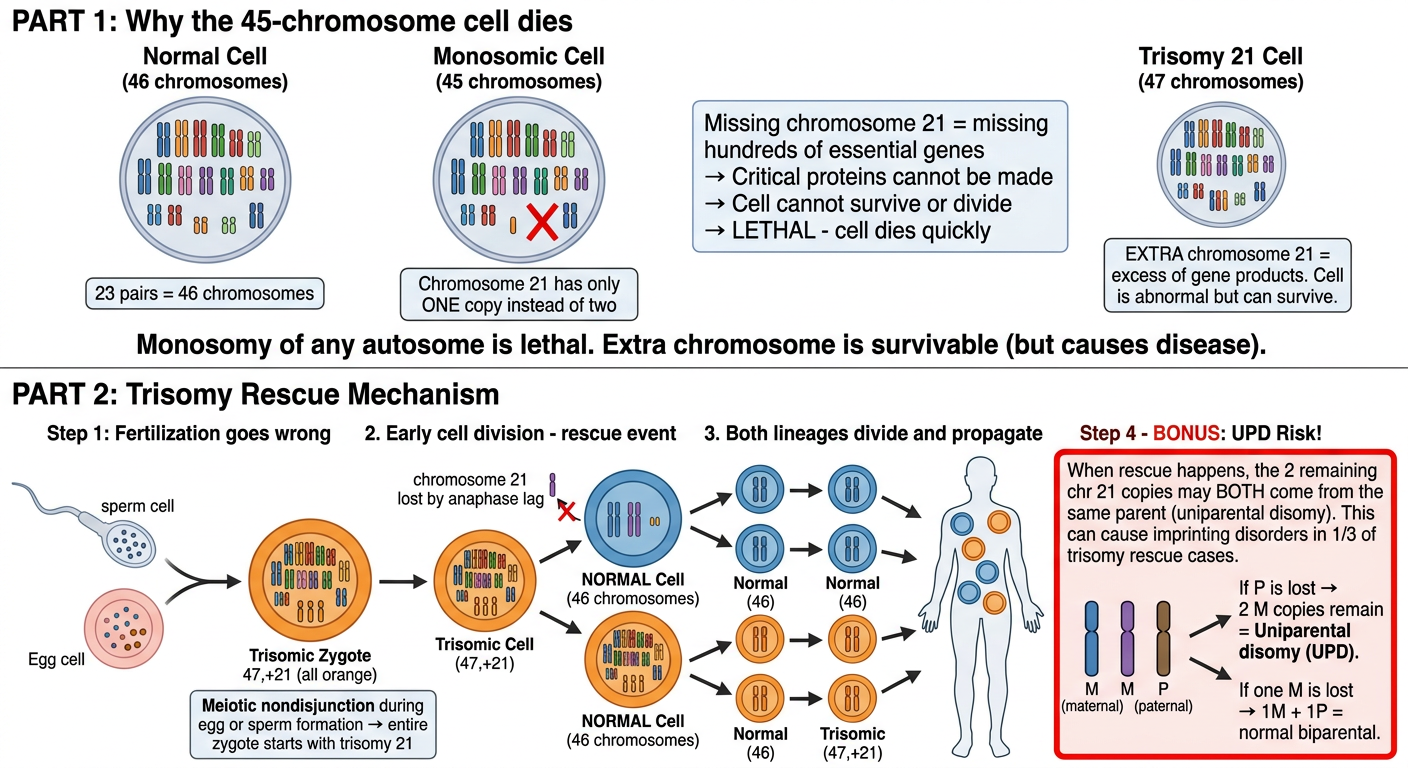 Monosomy lethality and Trisomy Rescue Diagram