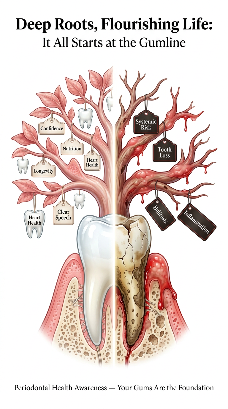 Deep Roots, Flourishing Life - Clean White Background Poster