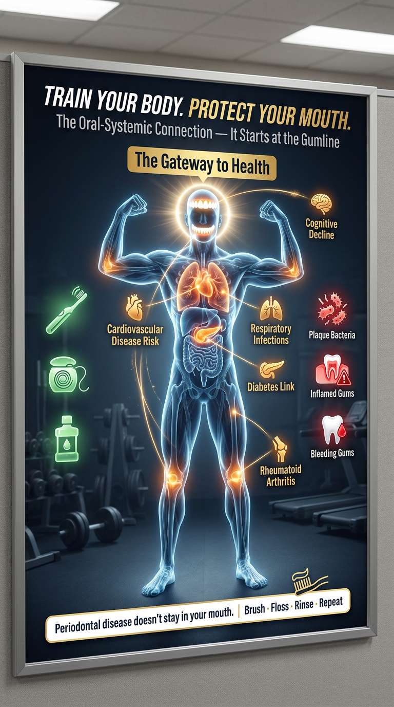 Train Your Body. Protect Your Mouth. - Oral-Systemic Connection Poster