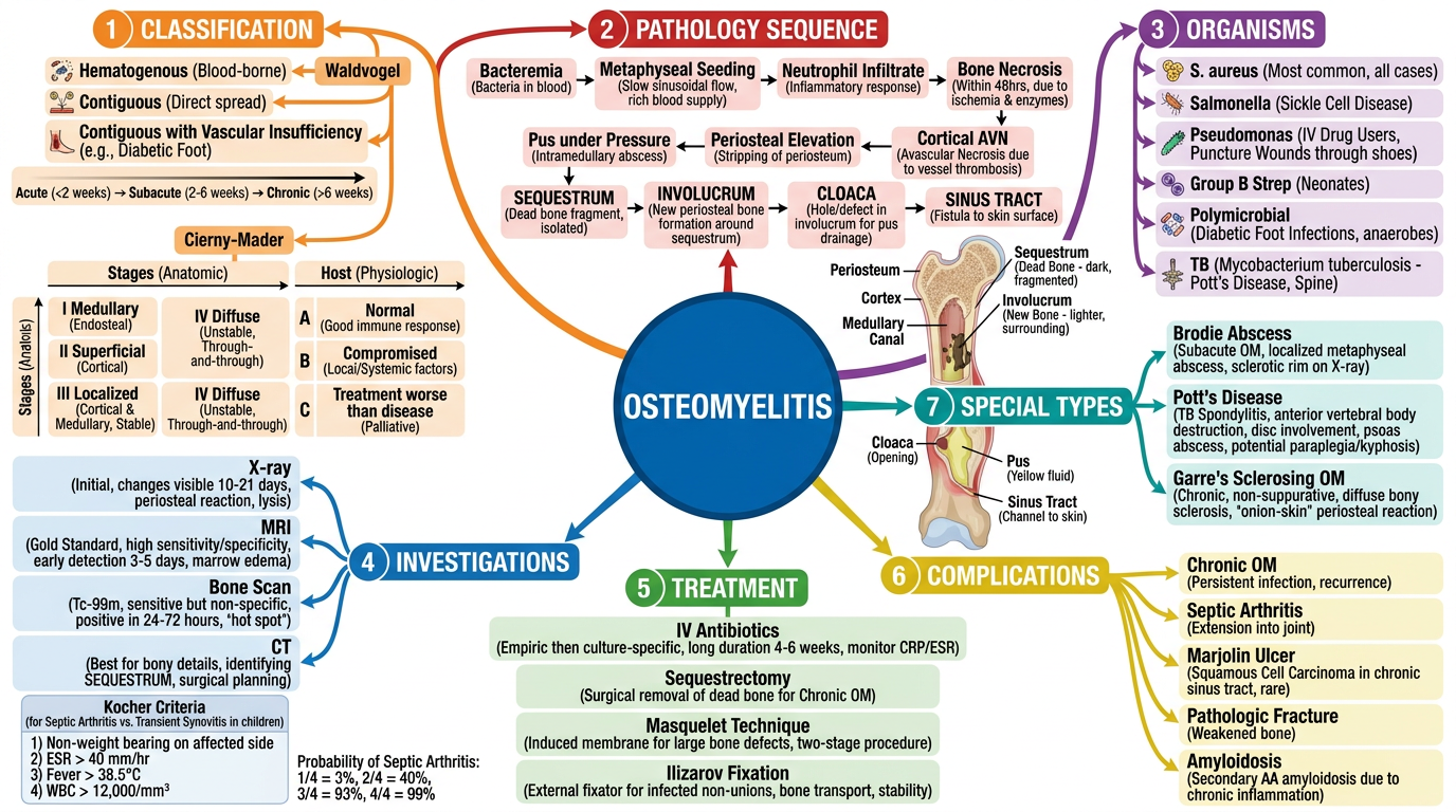 Osteomyelitis Visual Mind Map Poster