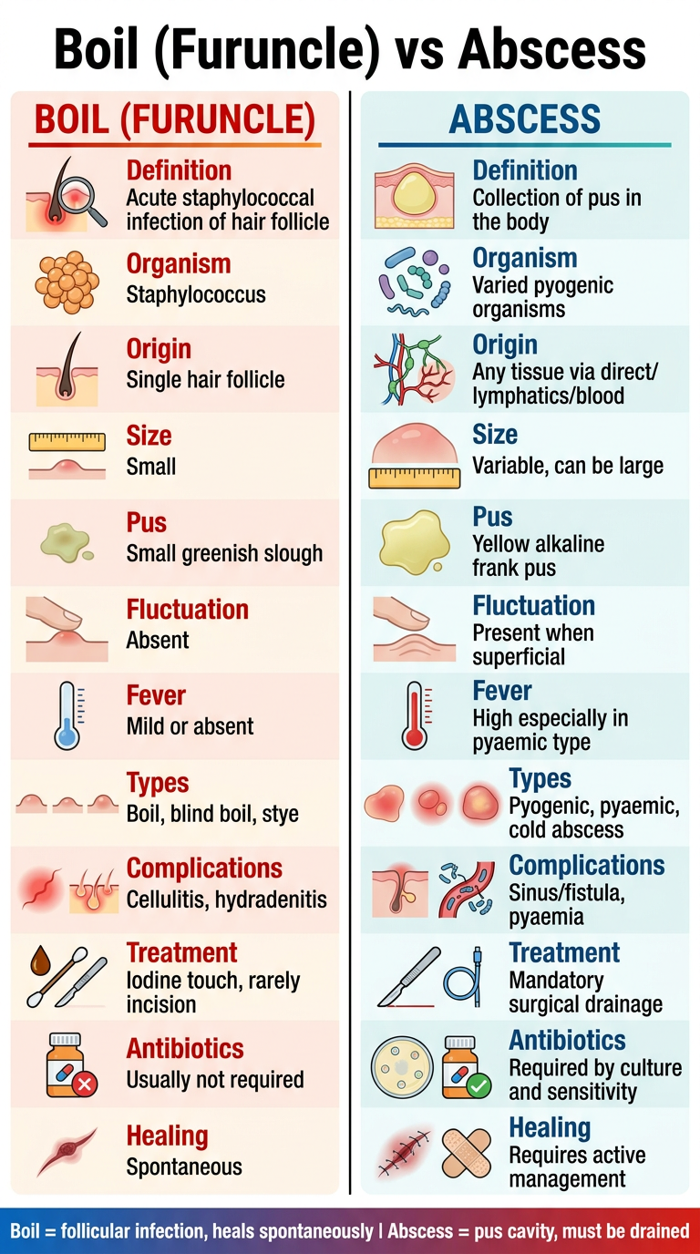 Boil vs Abscess Comparison Poster