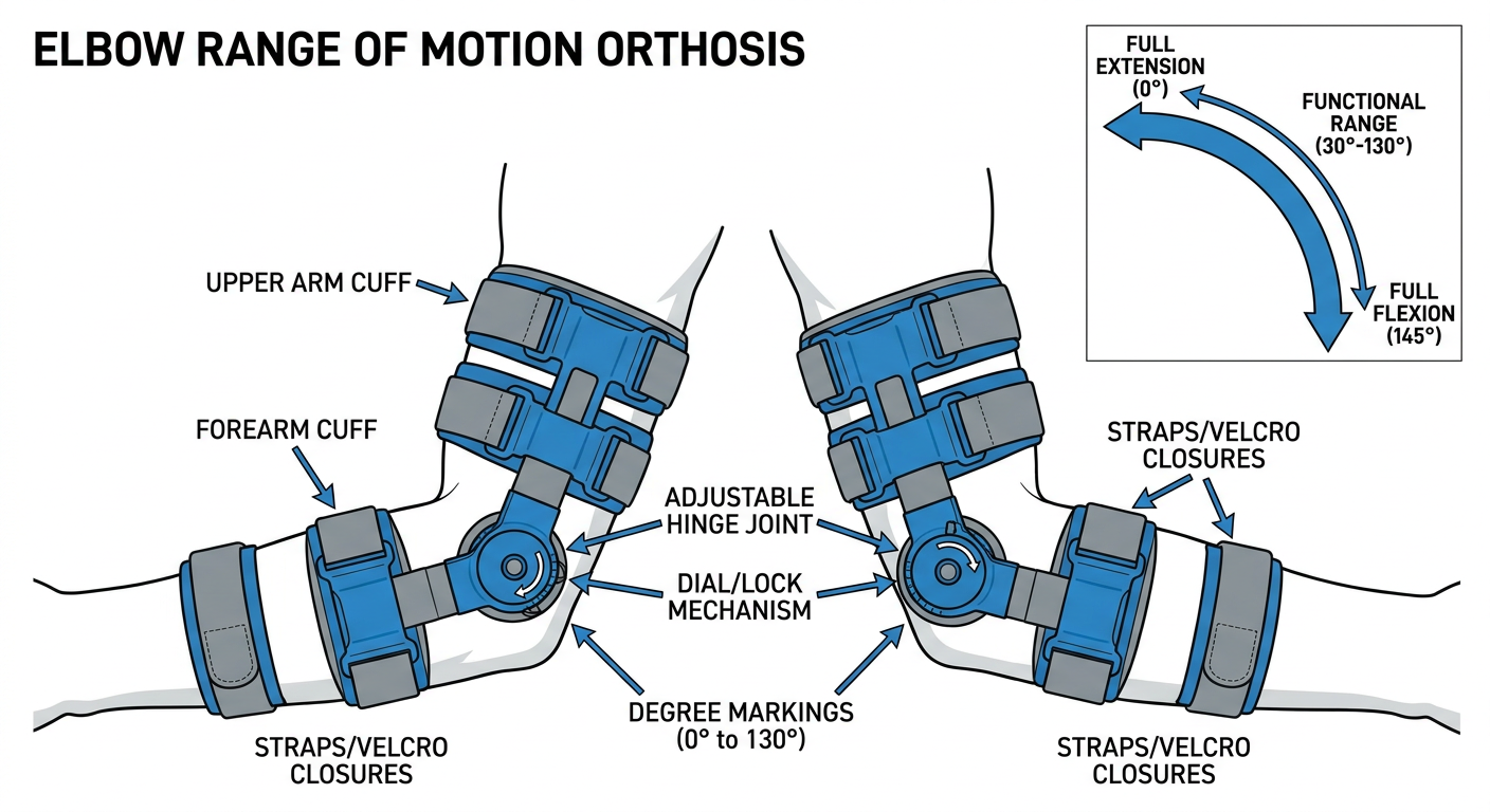 Elbow Range of Motion Orthosis Diagram