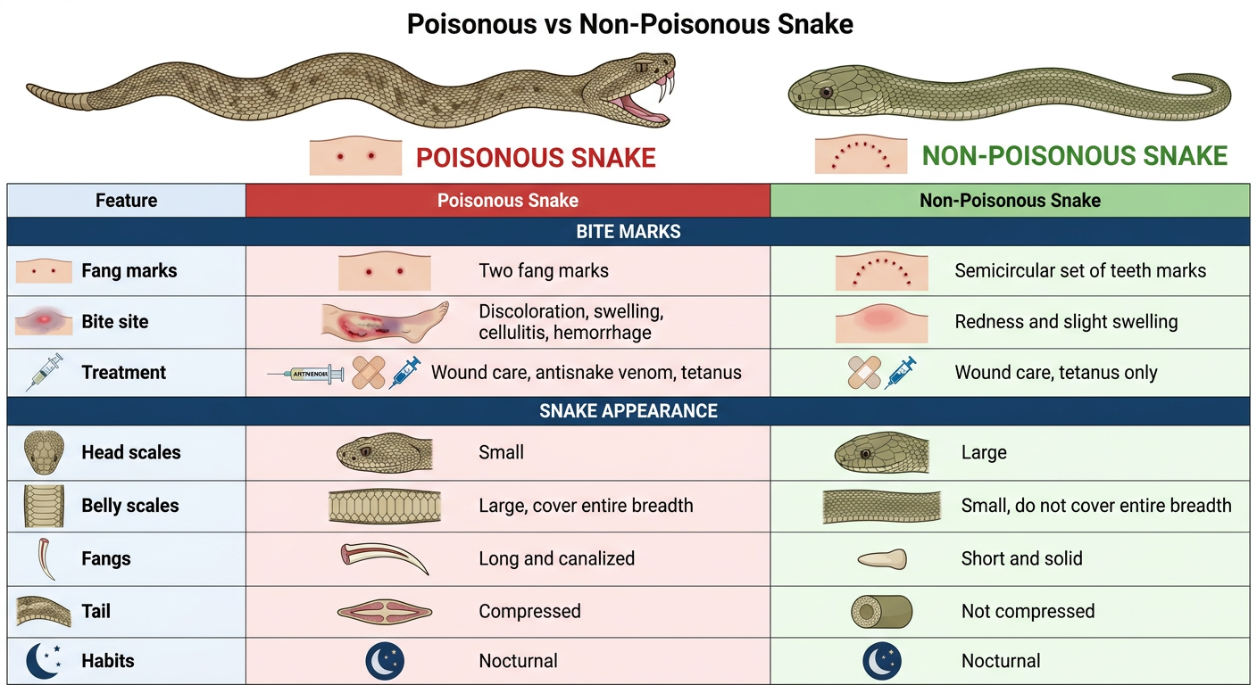 Poisonous vs Non-Poisonous Snake - Combined