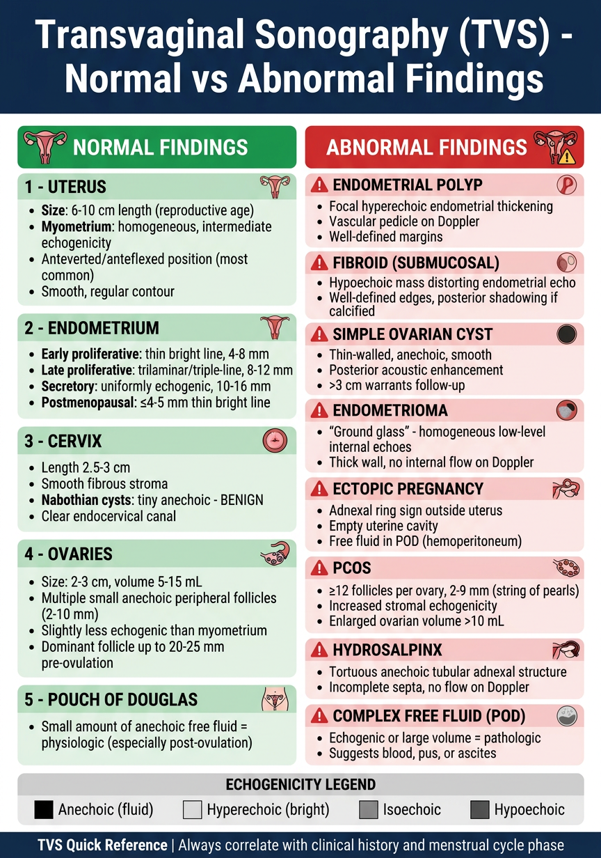 TVS Normal vs Abnormal Quick Reference Poster