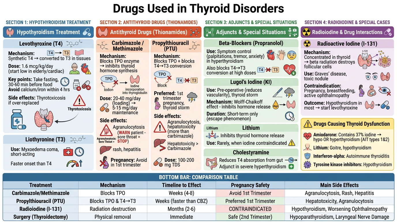 Drugs Used in Thyroid Disorders - Cheat Sheet
