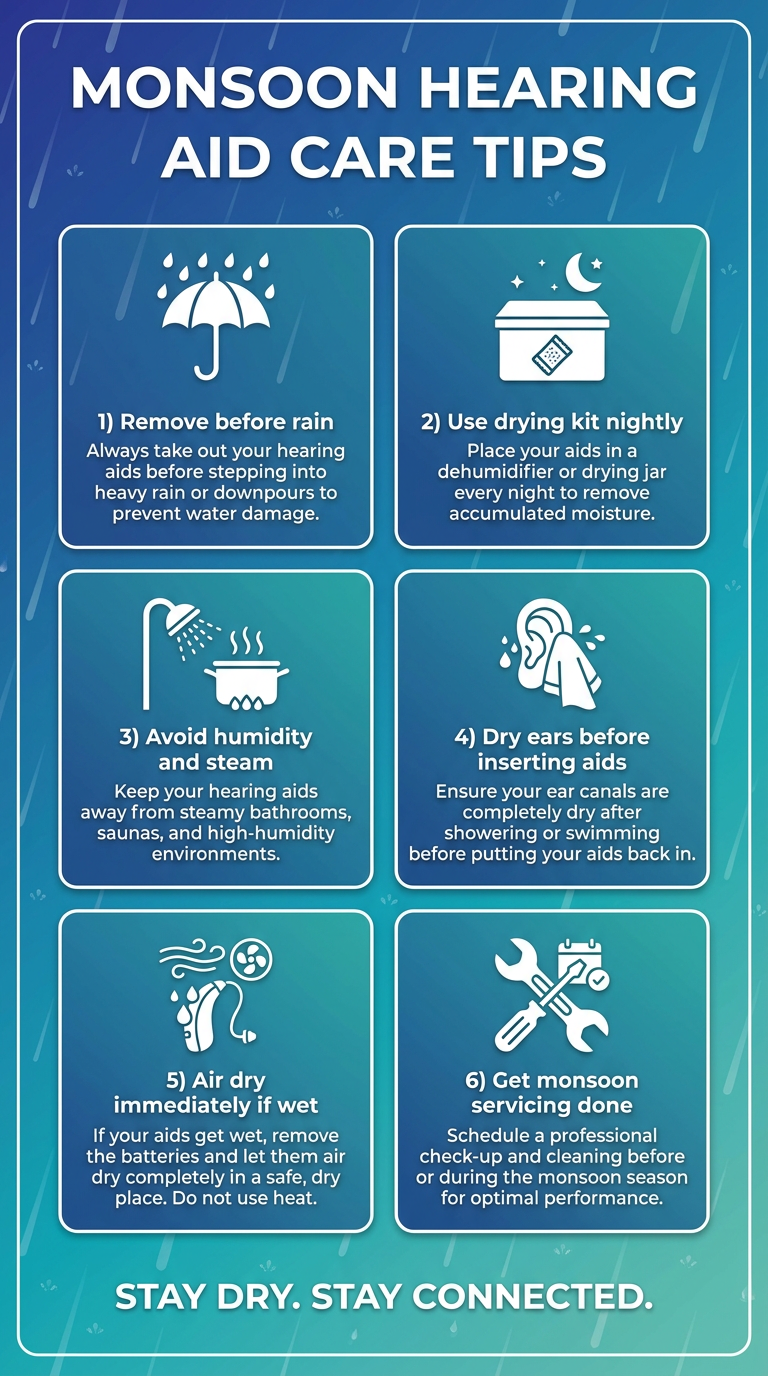 Monsoon Hearing Aid Care Tips