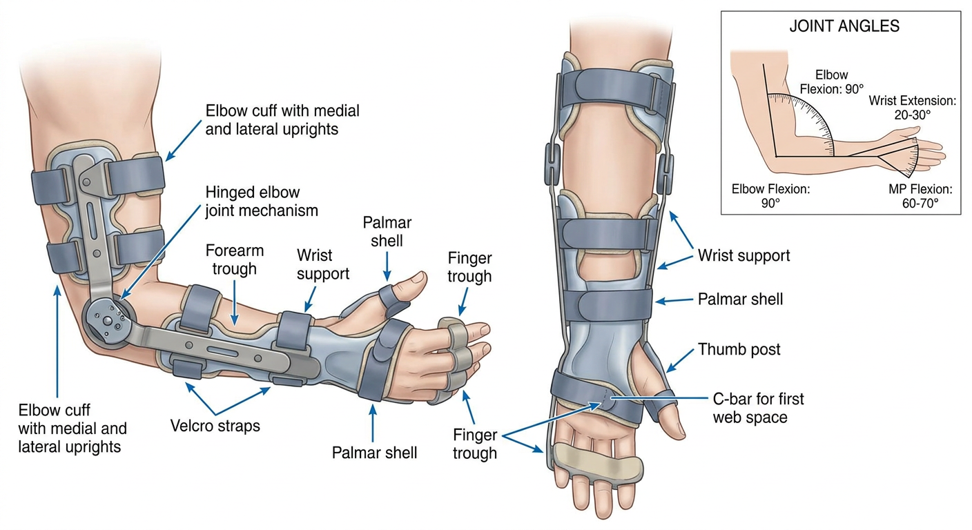 Elbow-Wrist-Hand Orthosis Diagram