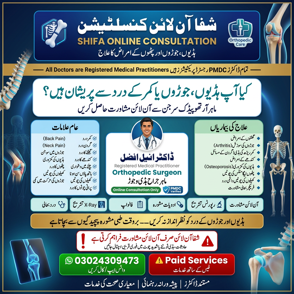 شفا آن لائن - ڈاکٹر انیل افضل - آرتھوپیڈک