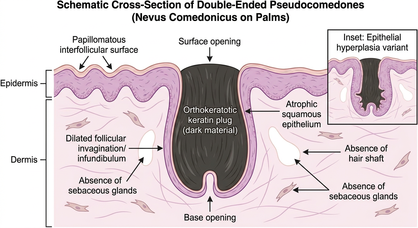 Double-ended pseudocomedones schematic diagram