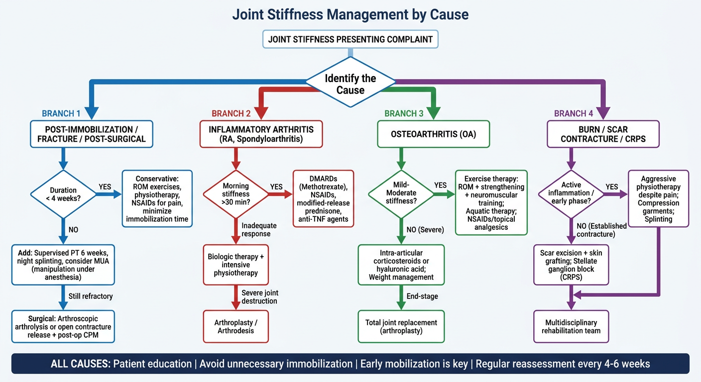 Clinical Decision Flowchart - Joint Stiffness Management by Cause