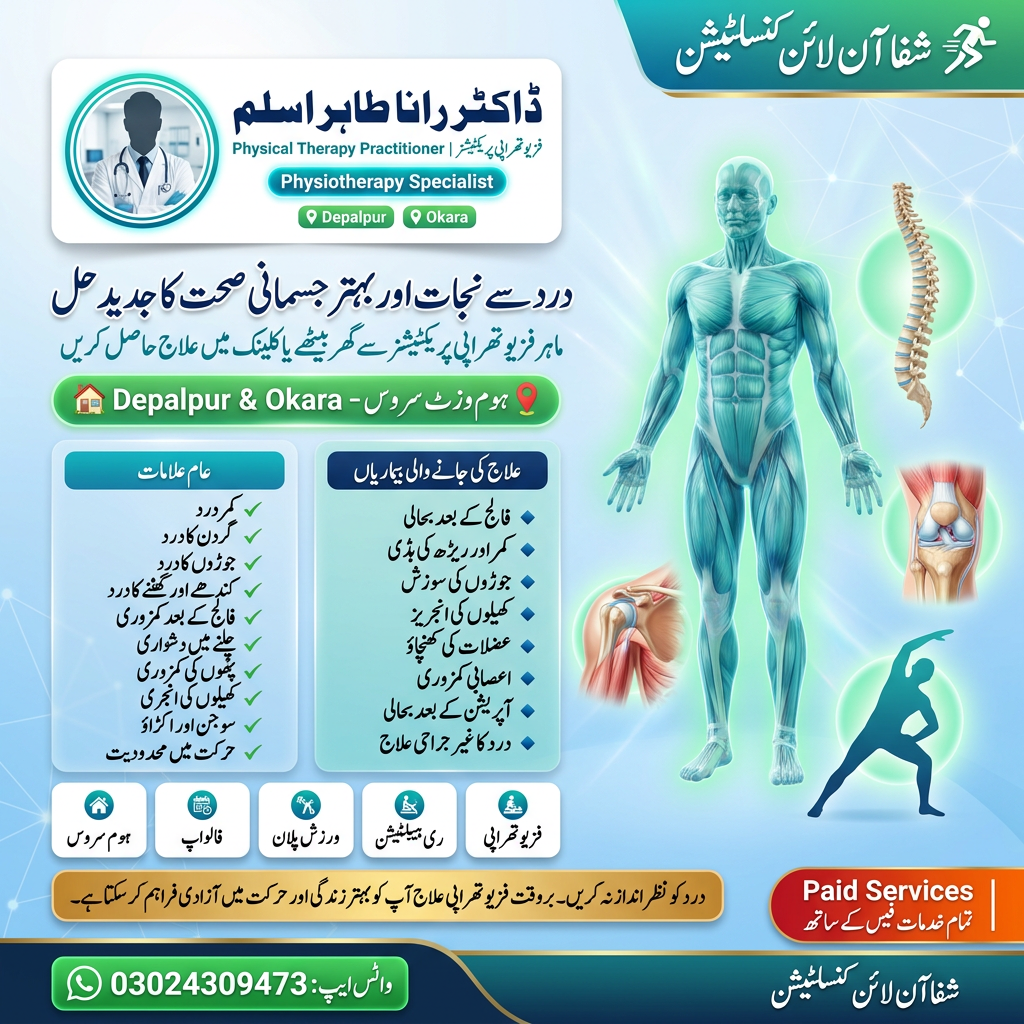 Physiotherapy Poster - ڈاکٹر رانا طاہر اسلم