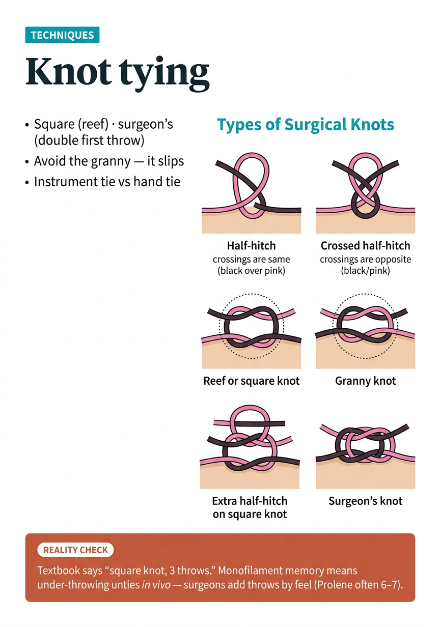 Surgical Knot Tying Poster - Matching Original Slide Style
