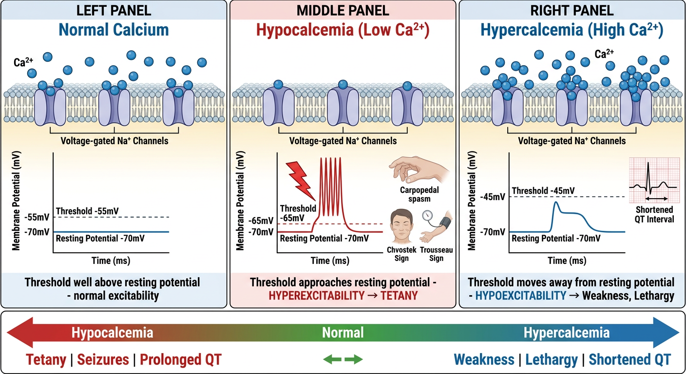 Calcium's Effect on Membrane Potential