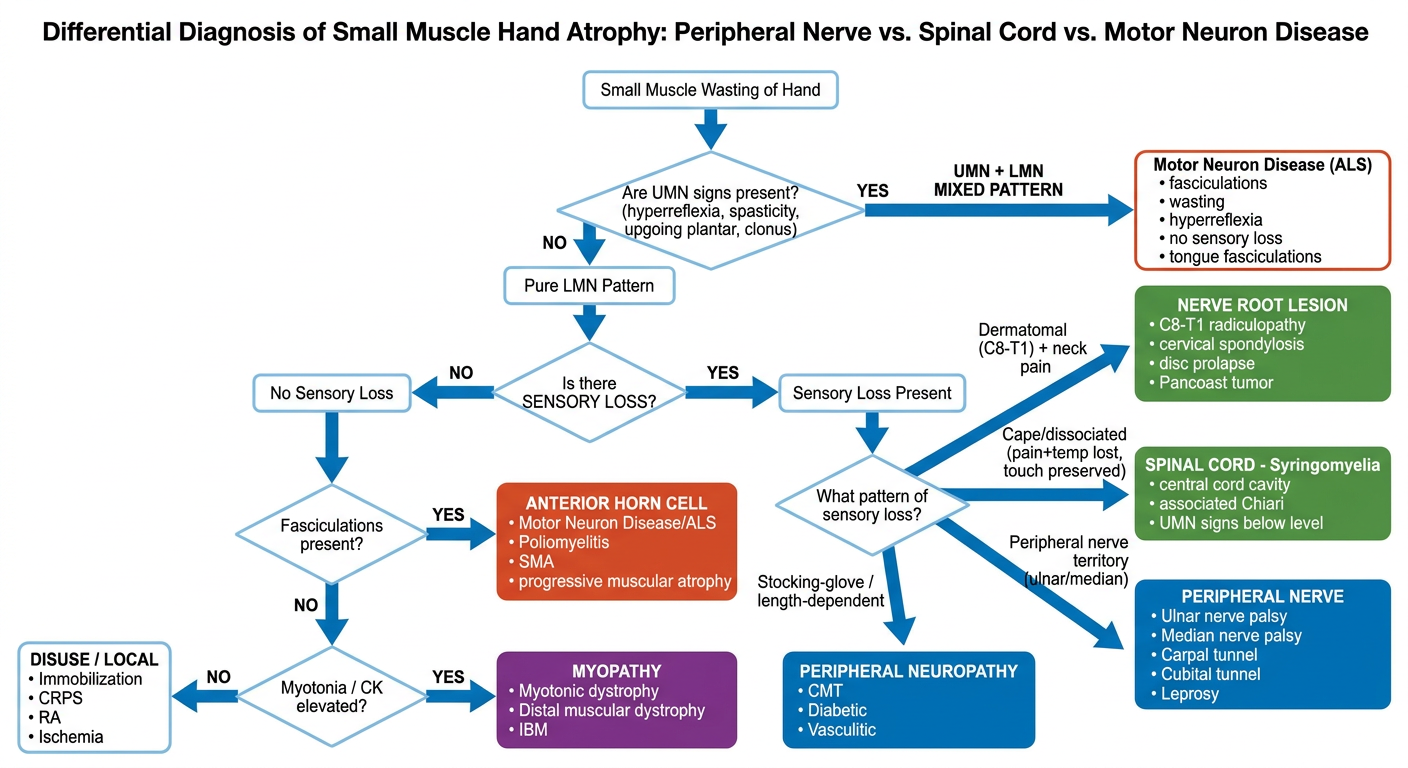 Diagnostic Flowchart: Small Muscle Hand Atrophy