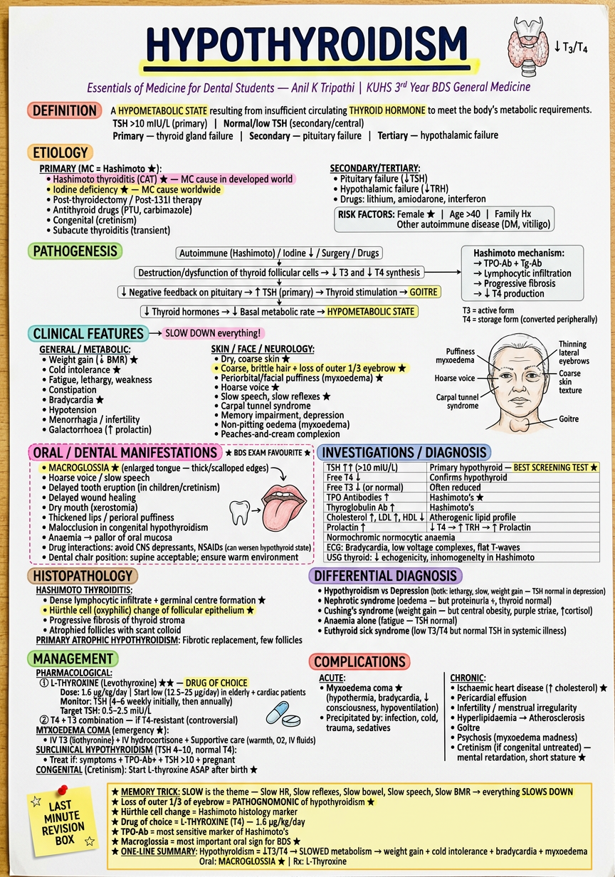 Hypothyroidism Revision Notes