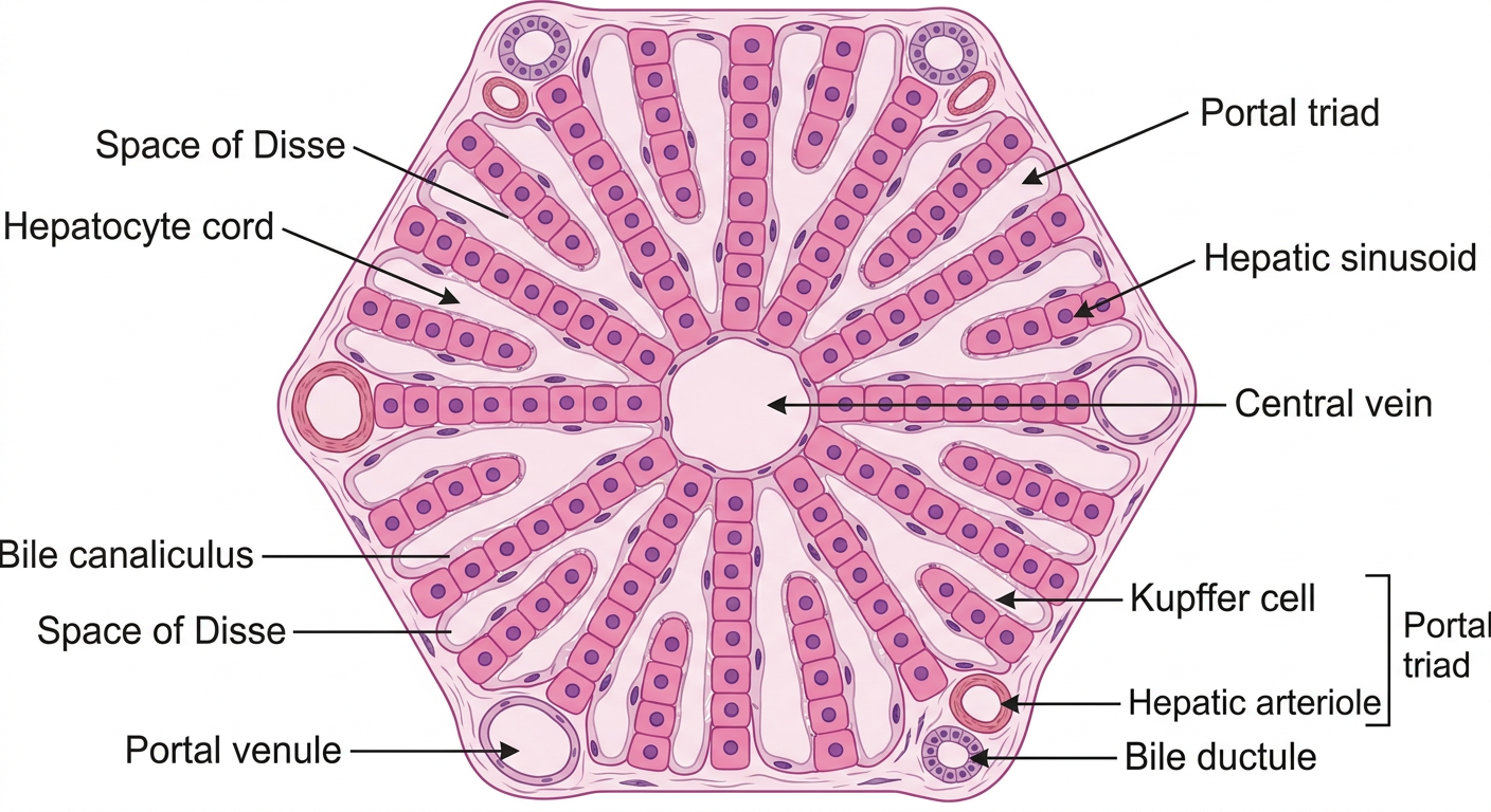 Schematic H&E Diagram of Liver Histology