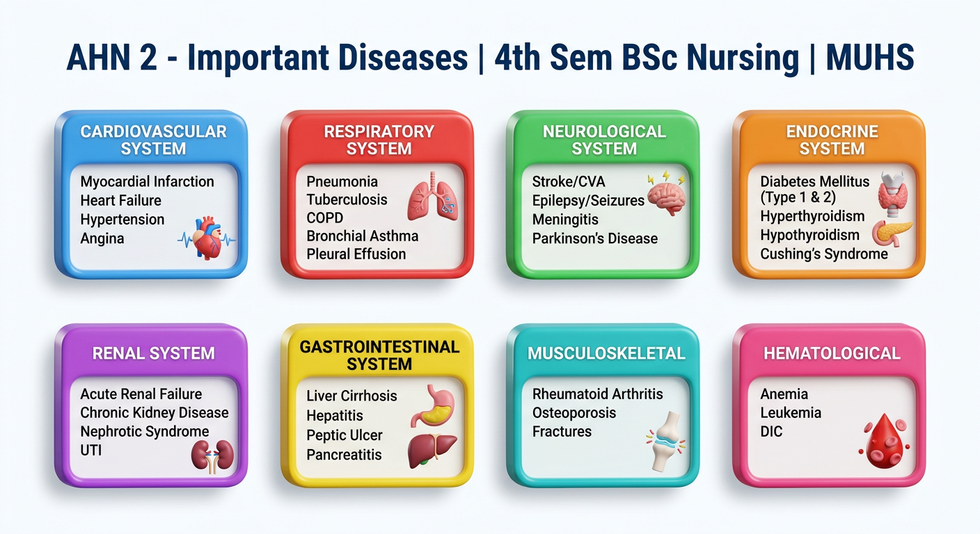 AHN 2 - 4th Sem BSc Nursing MUHS - Important Diseases 3D Diagram