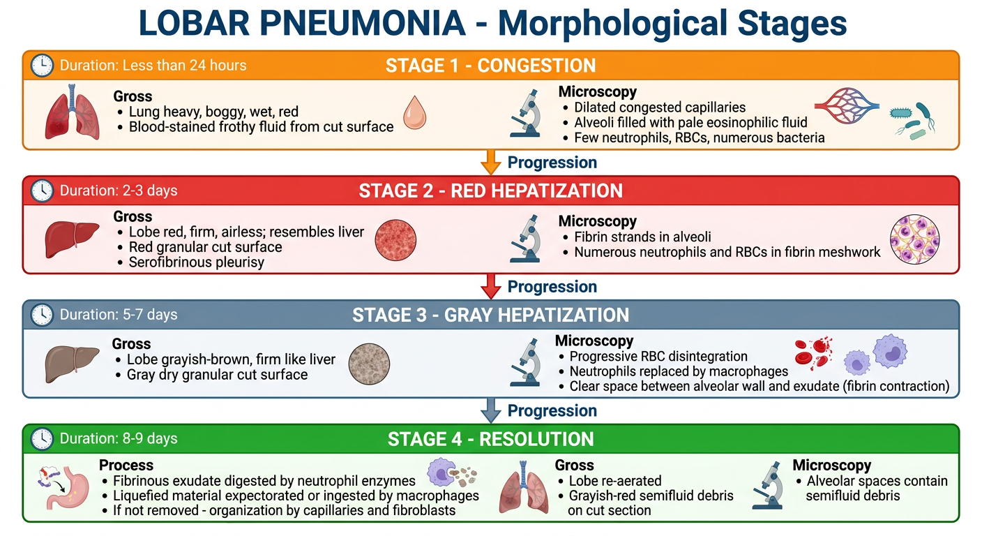 Lobar Pneumonia Flowchart