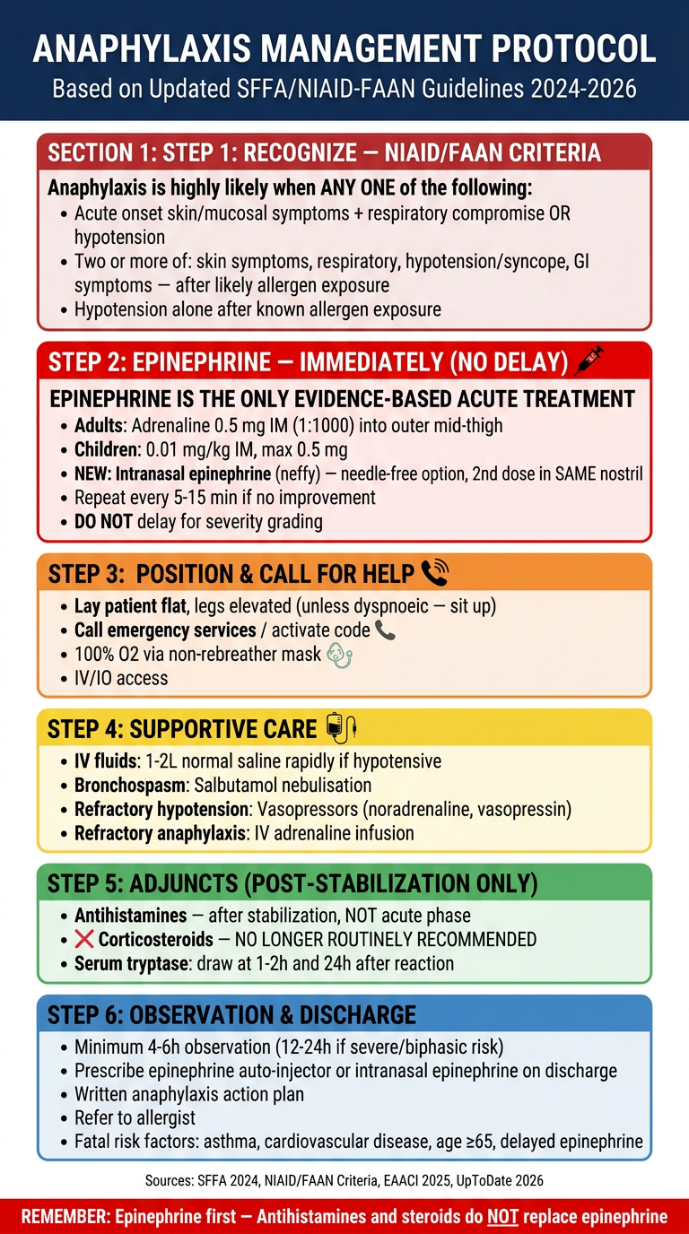 Anaphylaxis Management Protocol Poster