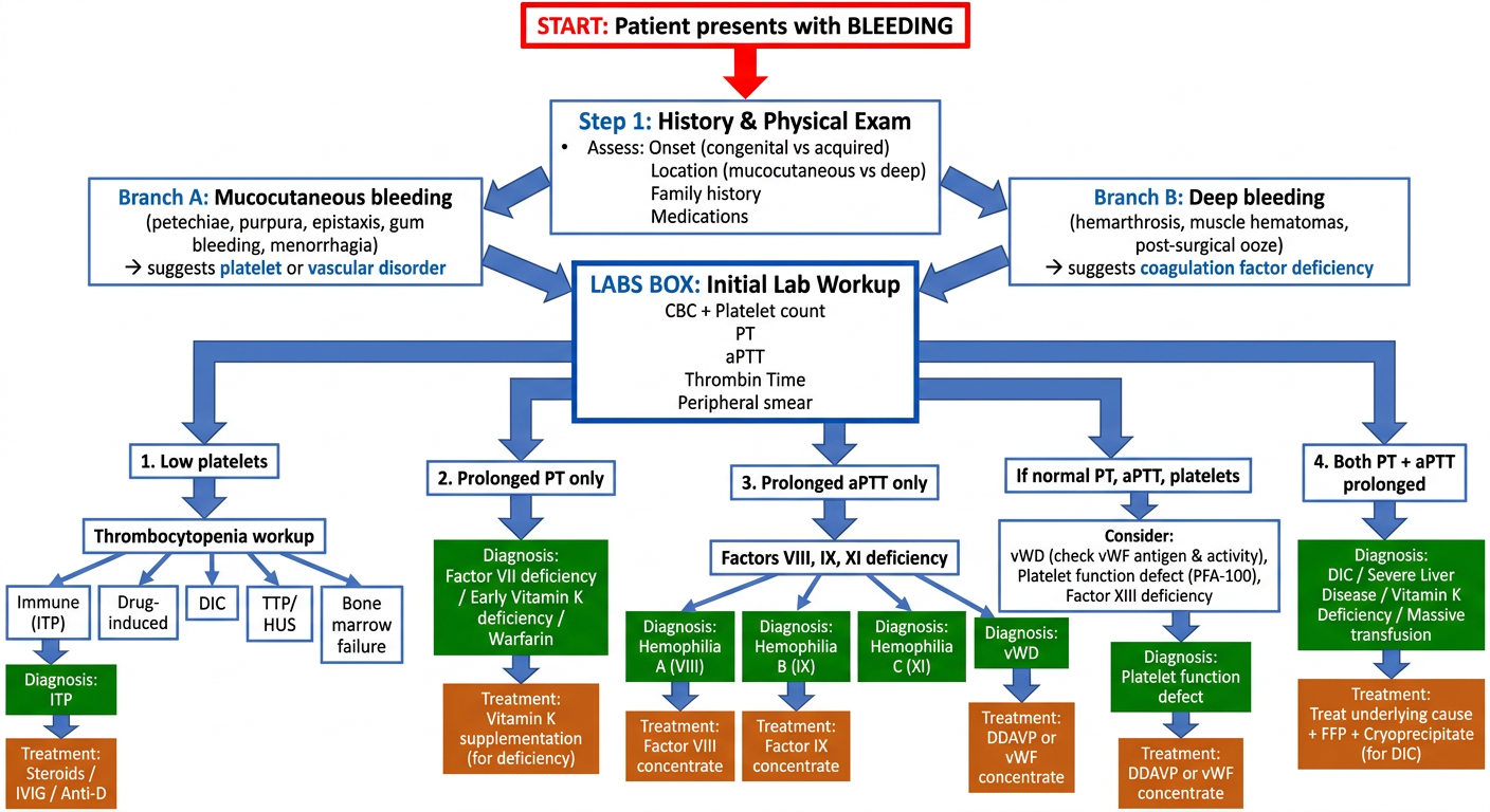 Clinical Decision Flowchart for Bleeding Disorders