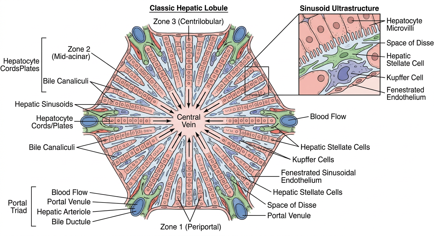 Schematic Histological Diagram of the Liver