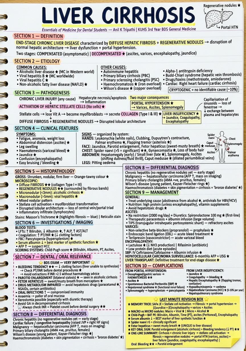 Liver Cirrhosis Revision Notes