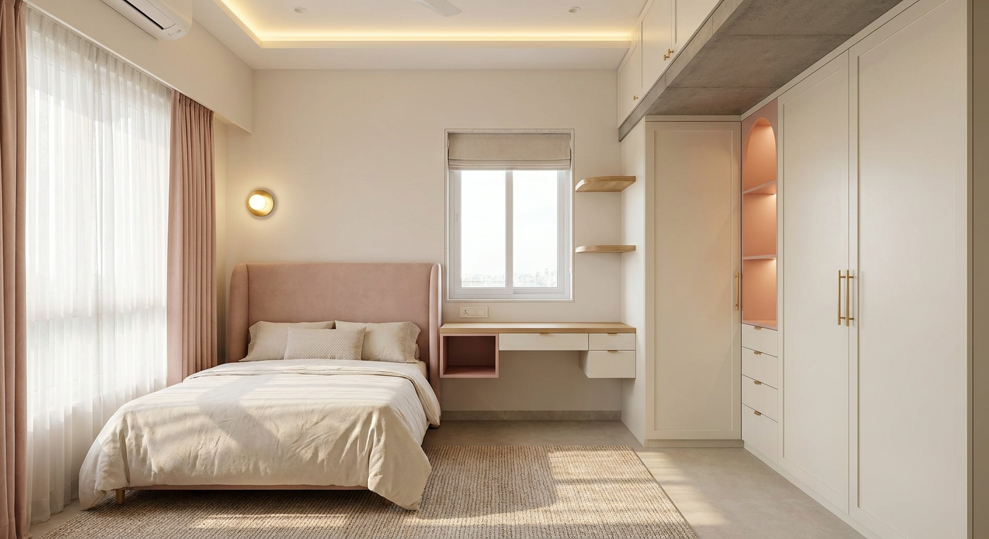 Alternative blush pink, ivory, and oak concept