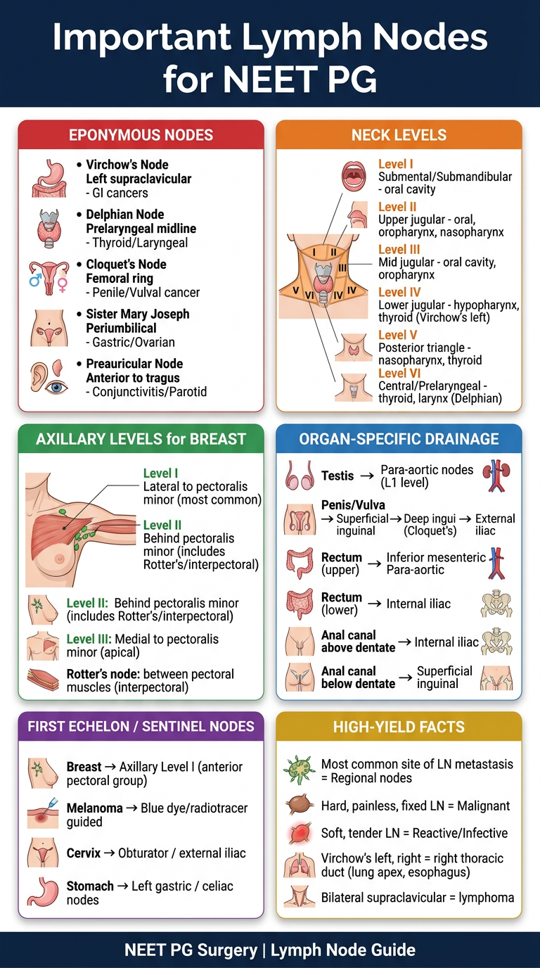 Important Lymph Nodes for NEET PG