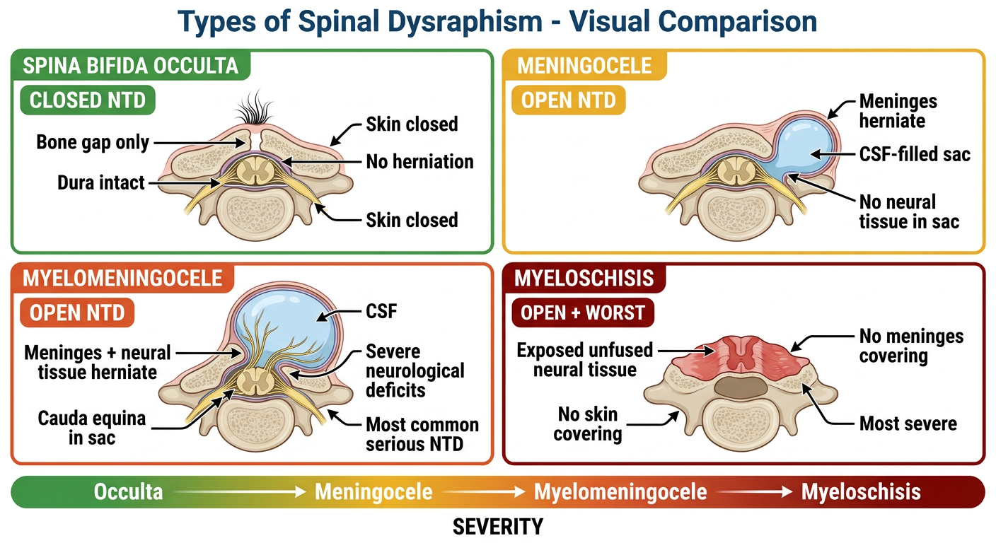 Spinal Dysraphism Cross-Sections