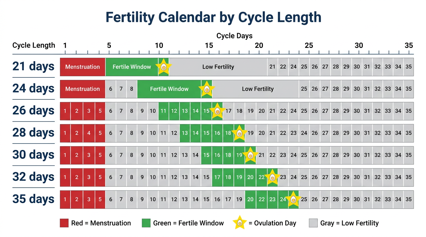 Fertility Calendar by Cycle Length