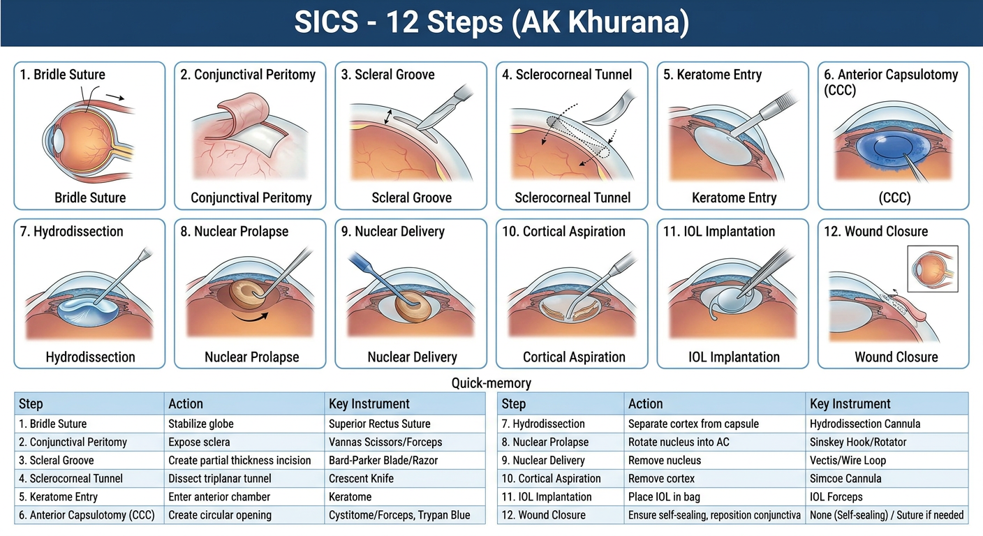 SICS 12 Steps Revision Poster - AK Khurana