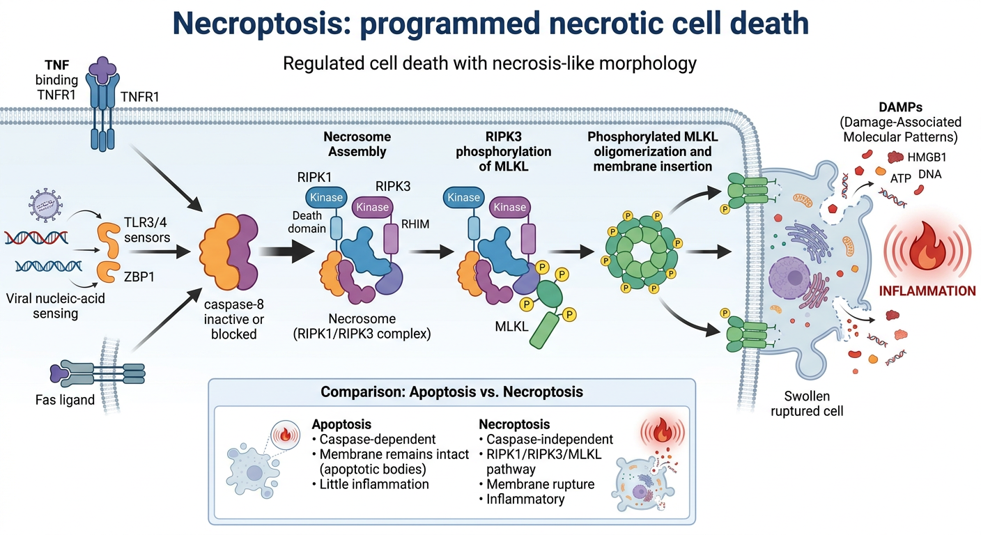 Infographic: Necroptosis pathway