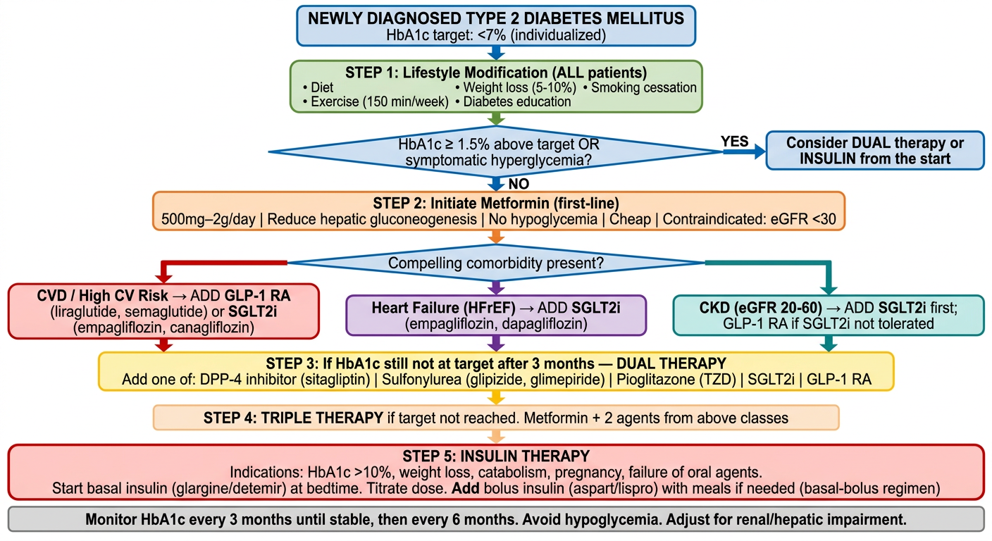 T2DM Treatment Flowchart