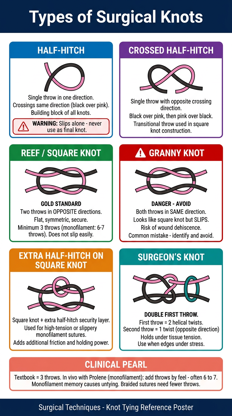 Types of Surgical Knots Poster