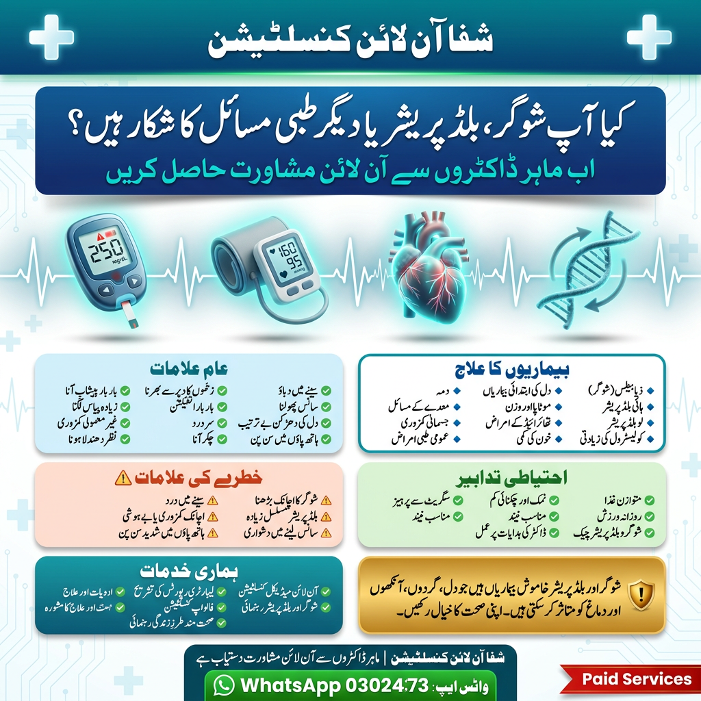 شوگر، بلڈ پریشر اور دائمی بیماریوں کا علاج