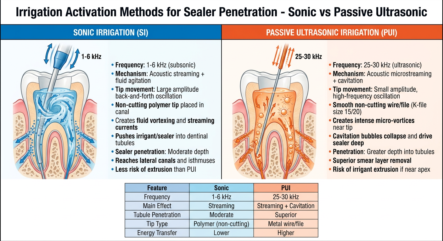 Sonic vs Passive Ultrasonic Irrigation - Sealer Penetration