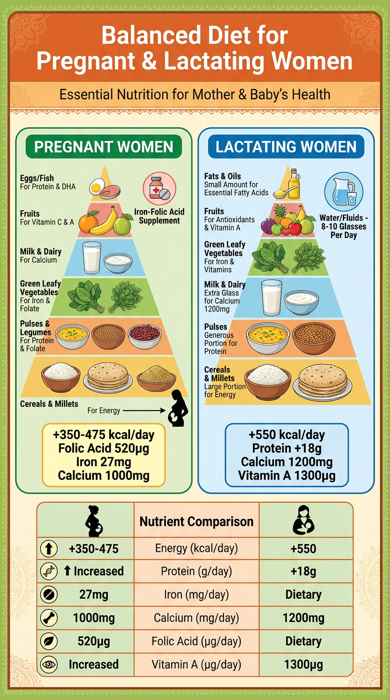 Balanced Diet Poster for Pregnant & Lactating Women