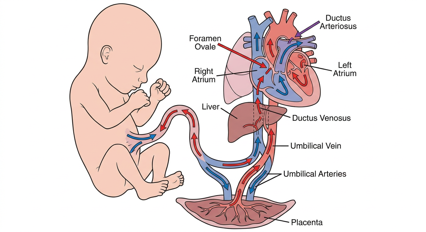 Fetal circulation diagram