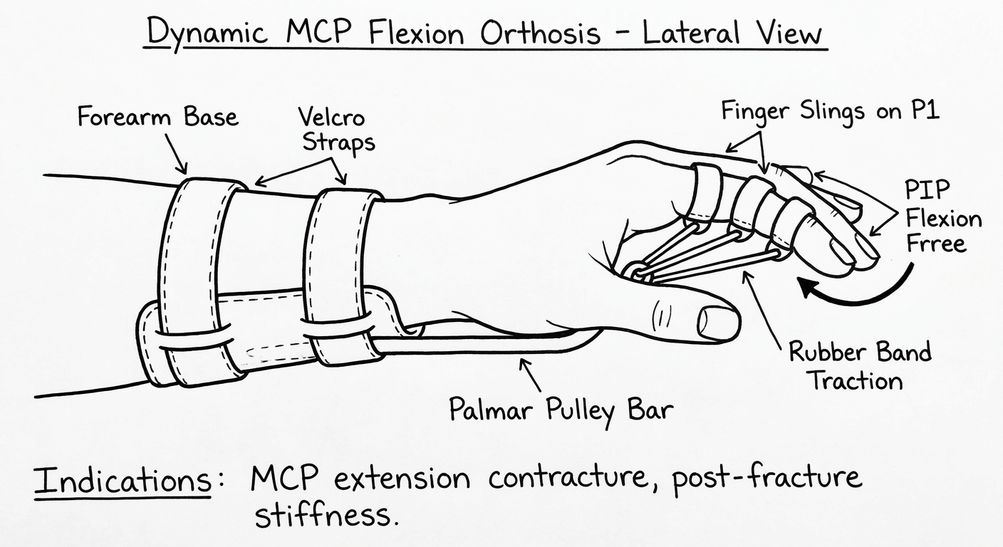 Dynamic MCP Flexion Orthosis - Drawable Diagram
