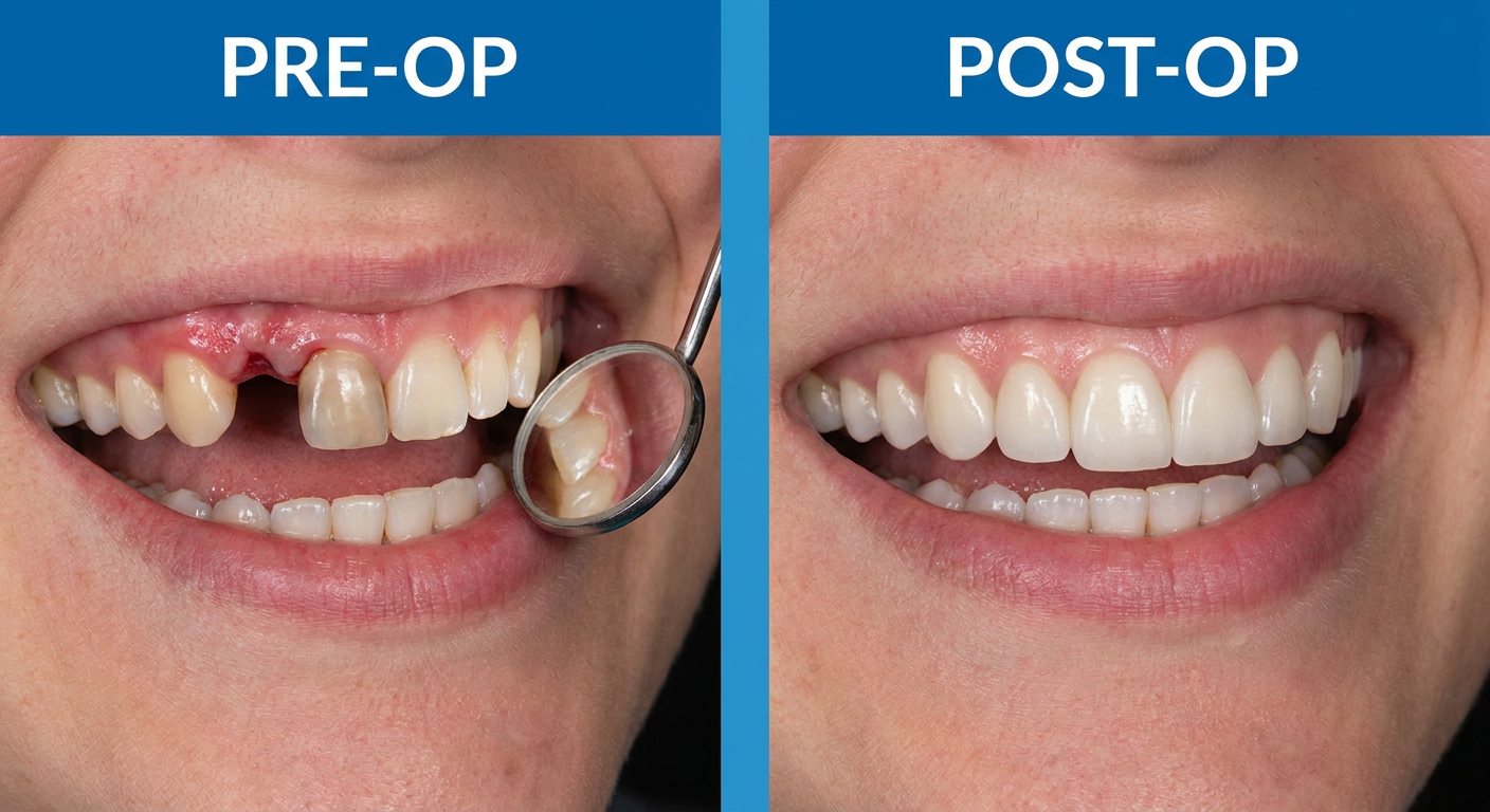 Pre-op vs Post-op Dental Restoration