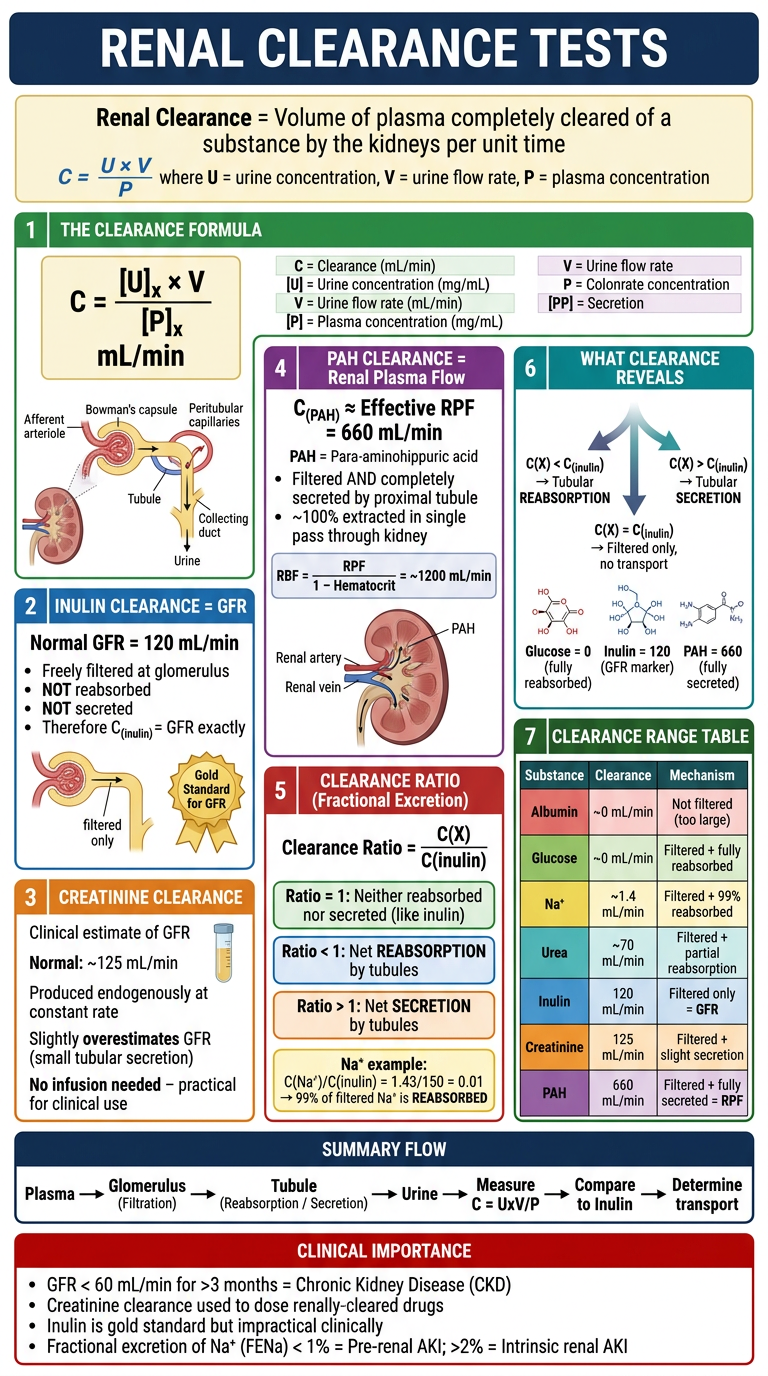 Renal Clearance Tests Flashcard