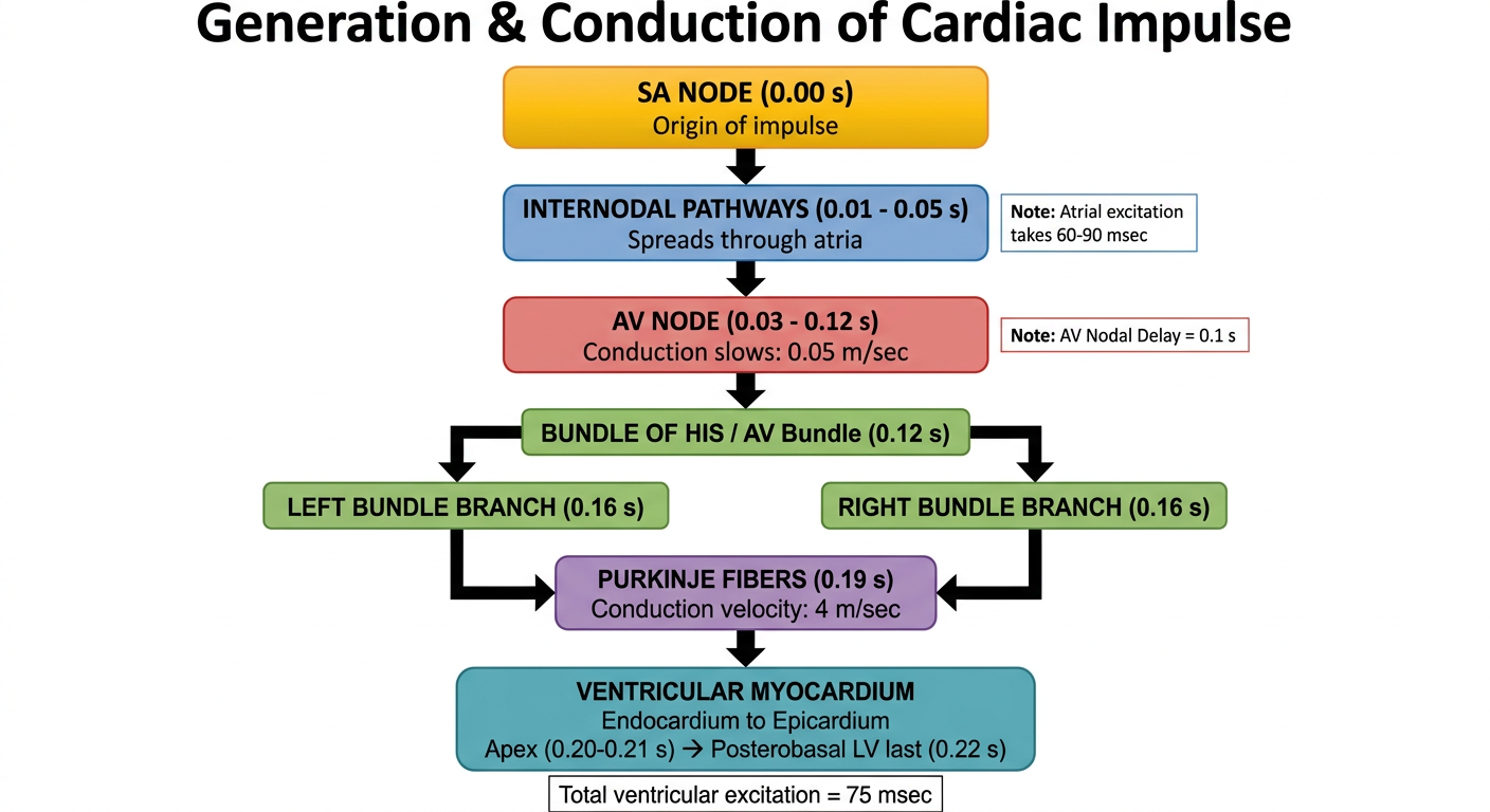 Cardiac Impulse Conduction Flowchart