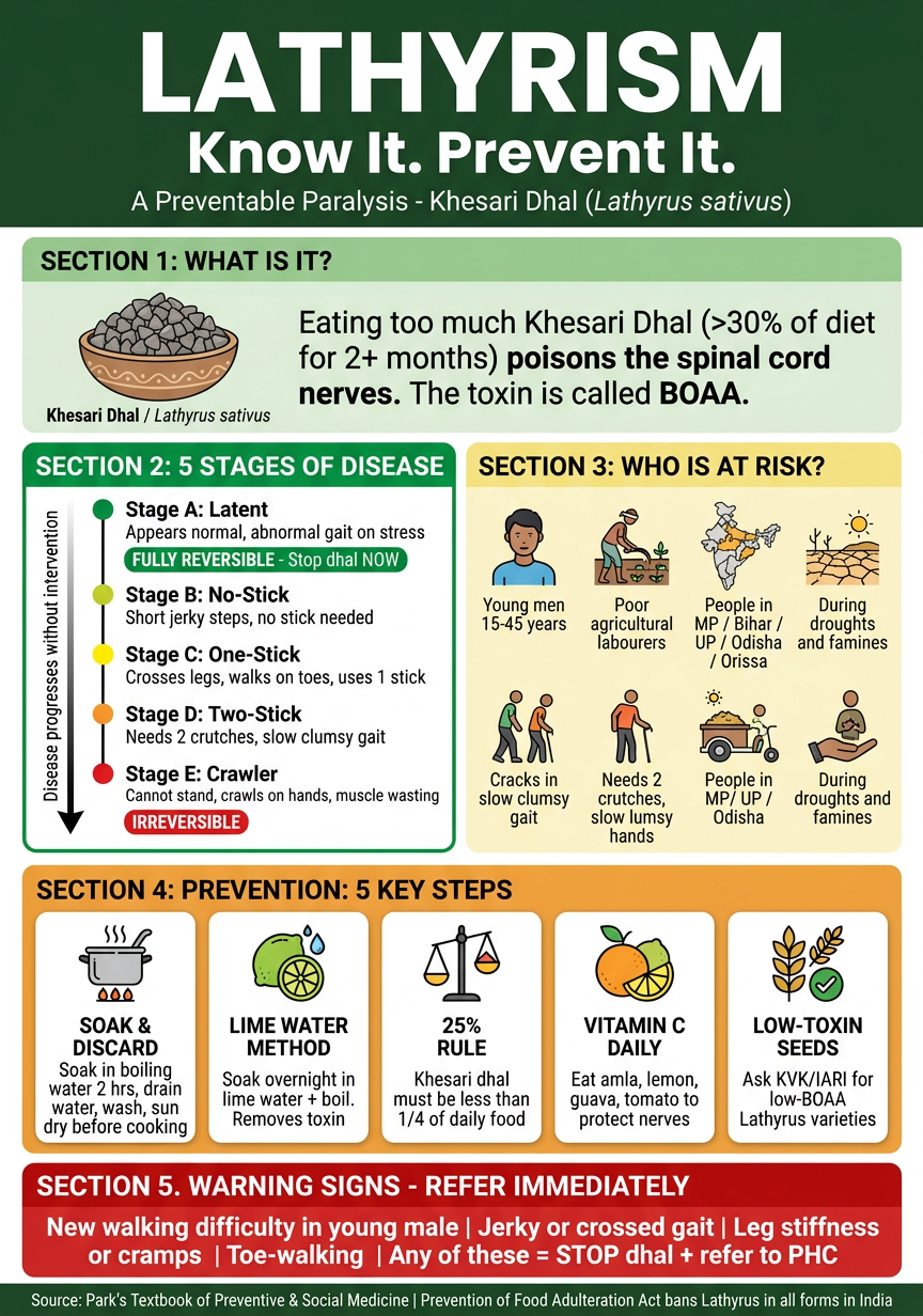 Lathyrism Symptoms and Prevention Infographic