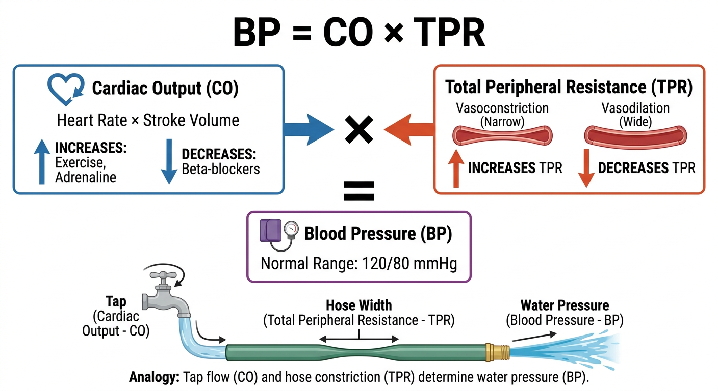 BP = CO × TPR Diagram