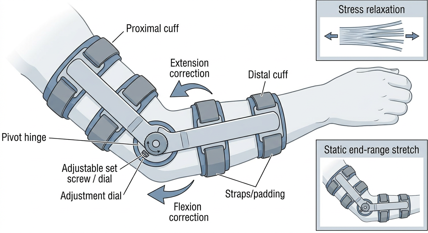 Static Progressive Elbow Orthosis Diagram