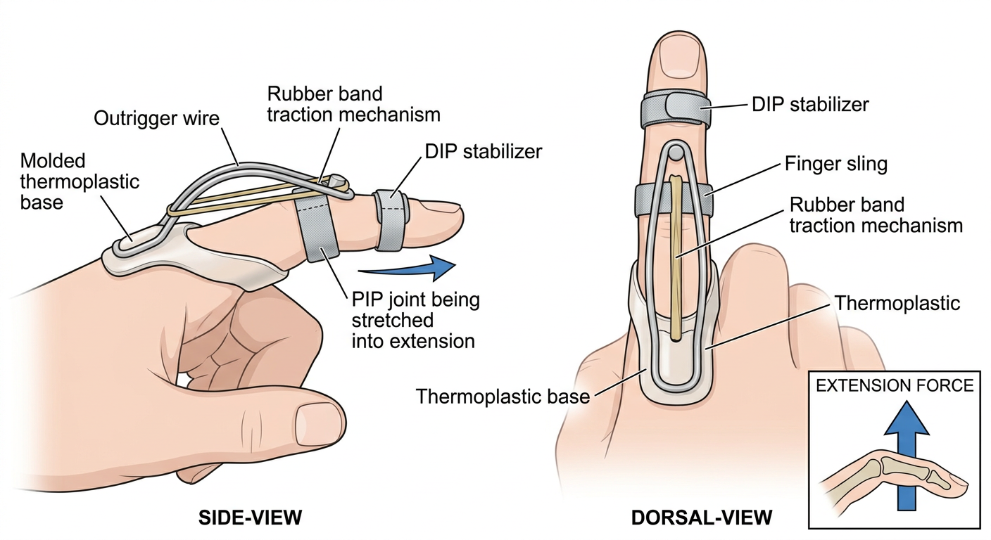Dynamic PIP Extension Orthosis Diagram