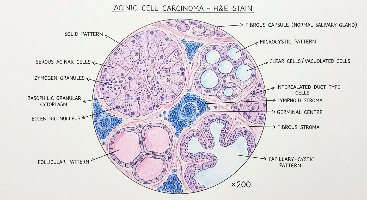 Acinic Cell Carcinoma - H&E Histopathology Diagram